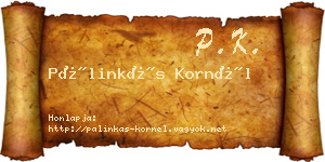 Pálinkás Kornél névjegykártya
